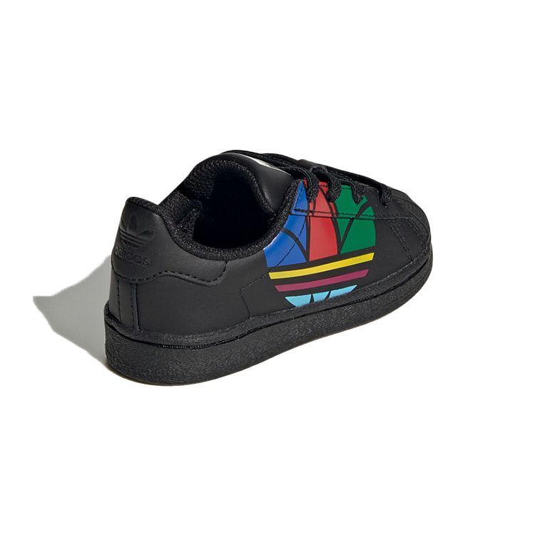 Adidas Originals Pure E Synthetic Leather Retro Durable Breathable Low-Top Walking Shoes Baby Shoes Black FW4018