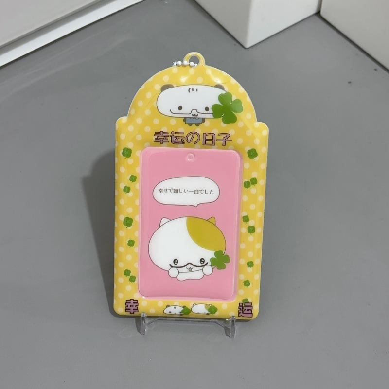 Kawaii Kanin PVC Fotoram för 3 tums Kpop Idol Kort Hållare Polaroid Fotokort Fickor ID-kort Skyddsfodral Väska Hänge