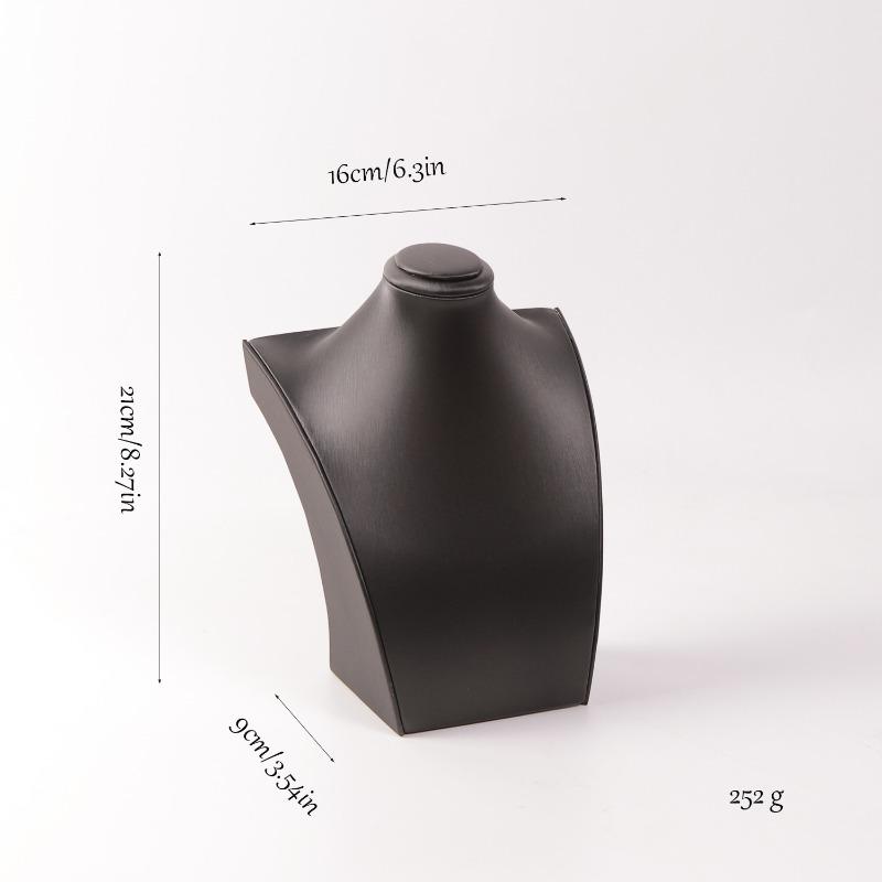 

Brushed Leather Necklace Display Stand Portrait Neck Pendant Displays Storage Rack Window Jewelry Display Shooting Props