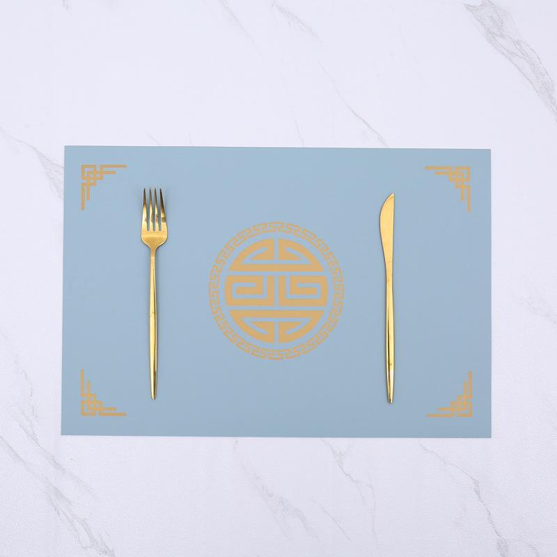 Chinese square simple special leather dining table mat Western food waterproof, oil-proof, heat-insulating and anti-scalding tableware Plate