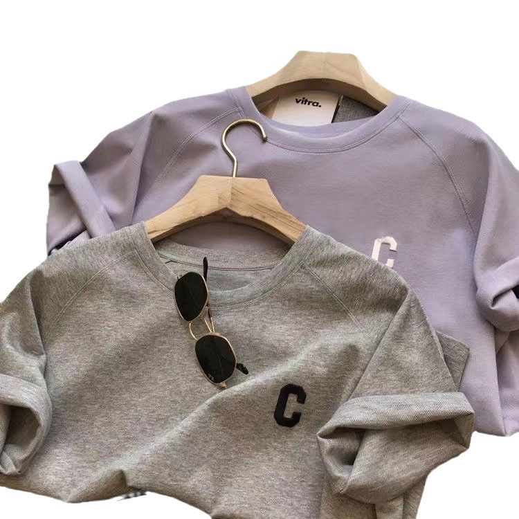 Korean Women's Summer Loose Short-sleeved T-shirt Shorts Sports Embroidered Letter Casual Suit