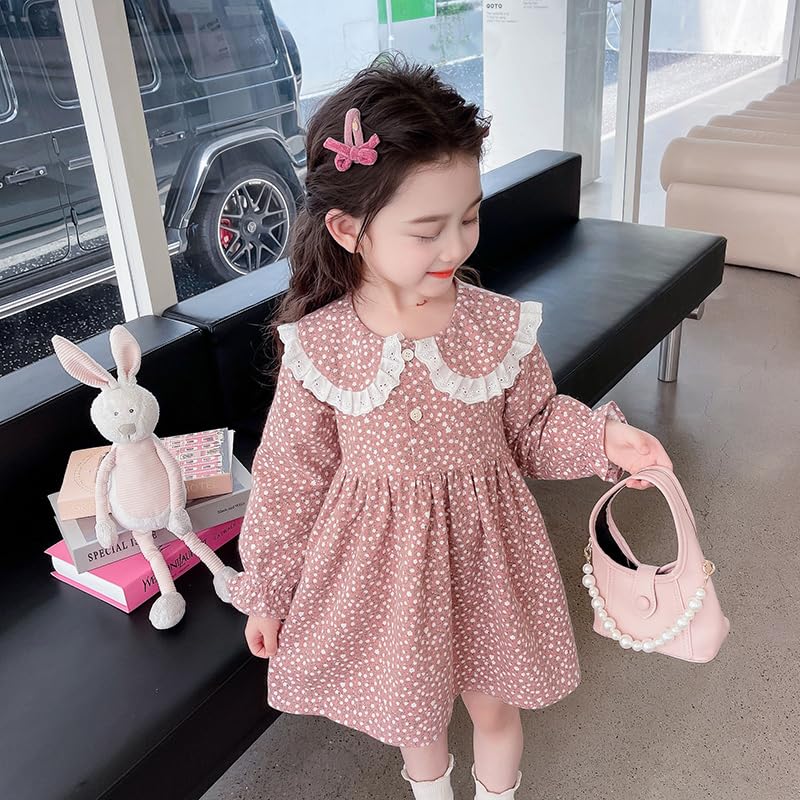 Jaydyequ Long Sleeve Tulle Formal Perfect for Shrine and Brushed Floral 120cm Girls' Dress, Spring/Autumn Dress, Weddings, Visits, Recitals,