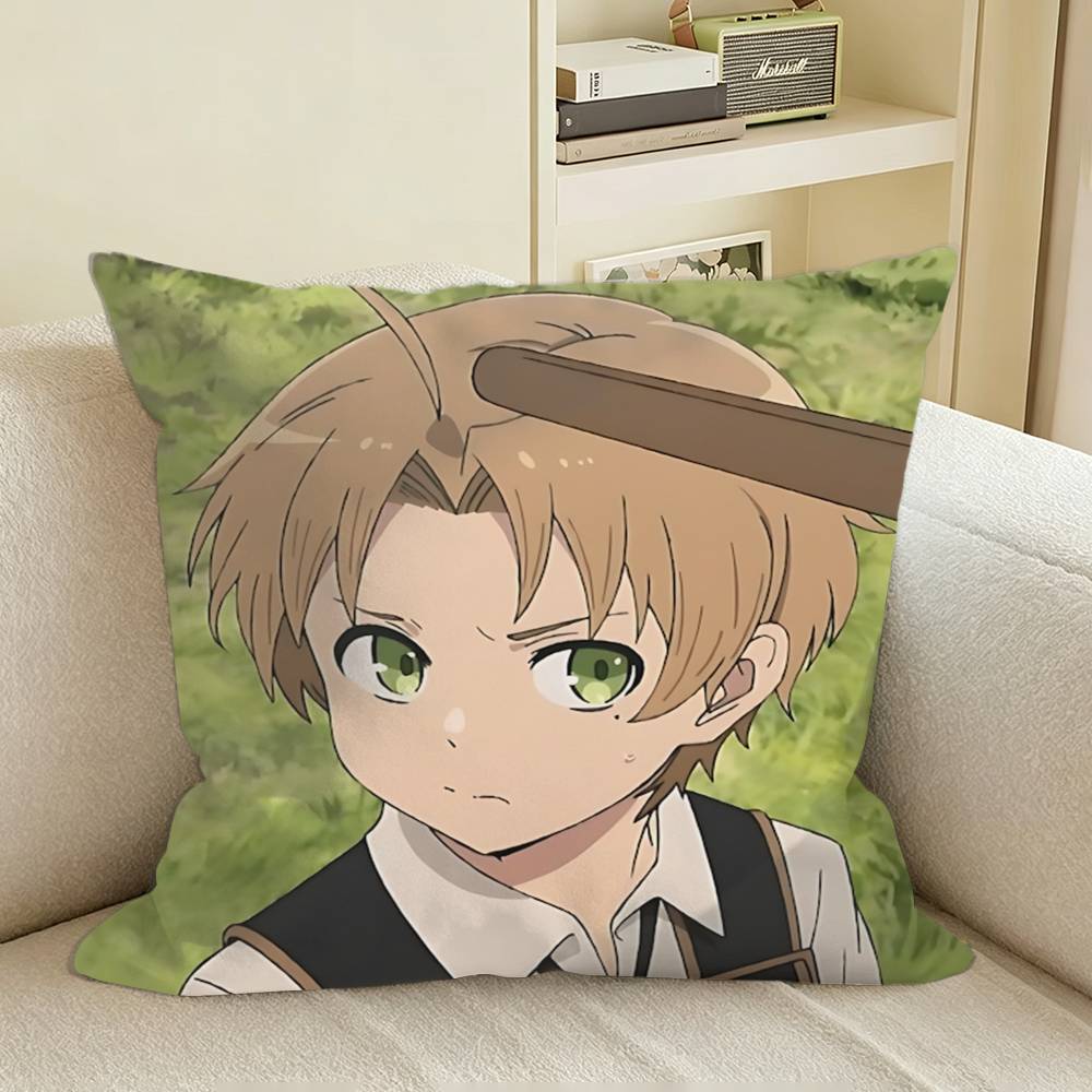 Jobless Reincarnatio Rudeus Greyrat Square Sofa Pillow Cover Solid Color Living Room Home Decor Cushion Case