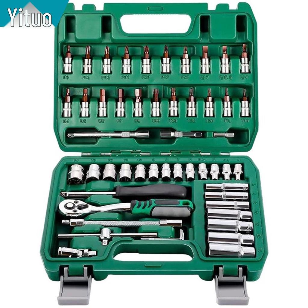 151-Piece Black Chrome Vanadium Steel Socket and Auto Repair Tool Set