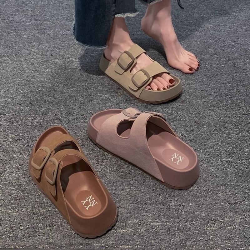 Plateauschuhe Damen neue Damen coole Hausschuhe Sommerbekleidung weiche Sohle Strand runde Zehen Sandalen rutschfest tragen