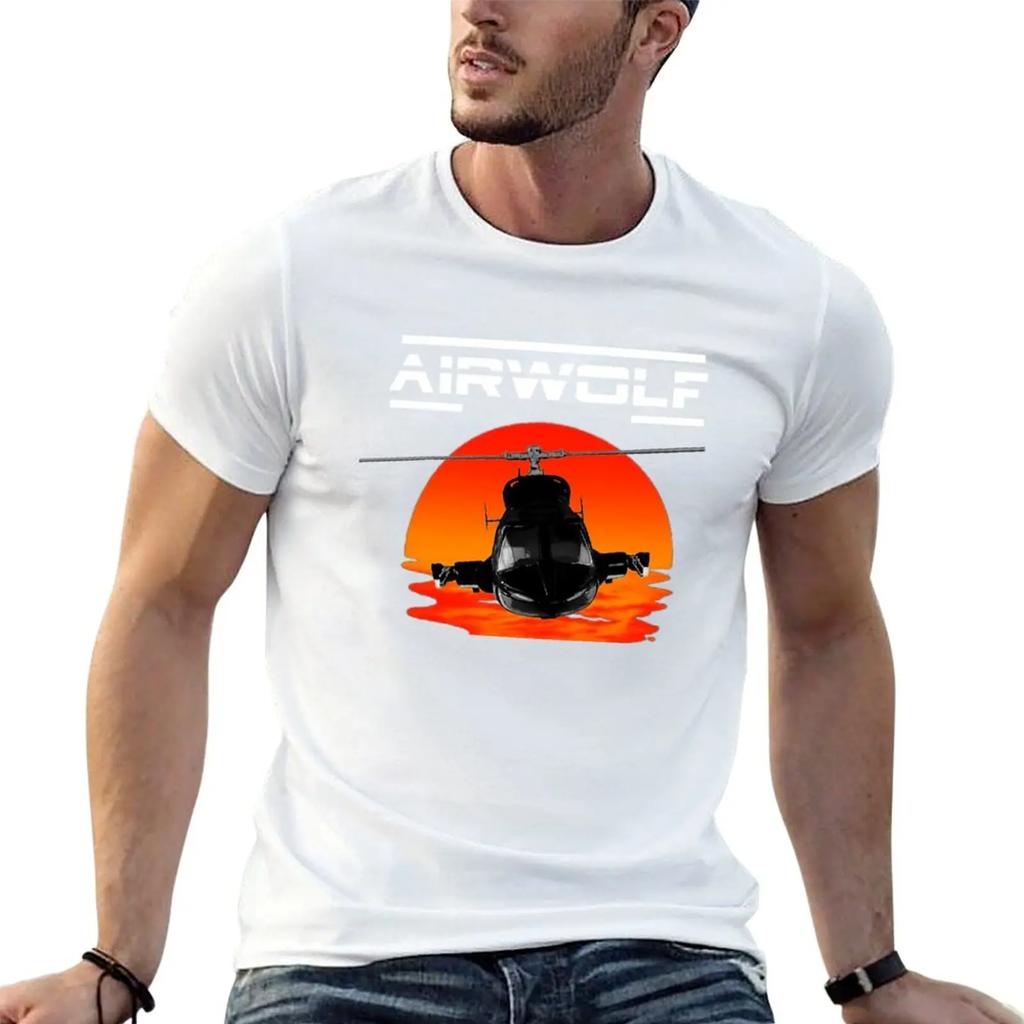 Airwolf Tv Series Supercopter Tshirt Sports Fans Funnys Oversized Graphic Tee Oversizeds Black Tshirts For Unisex
