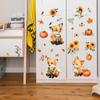 Niedlicher kleiner Fuchs, Kürbis, Blume, Blatt, Restaurant, Heimdekoration, Wandaufkleber
