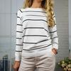 Herbst Winter Langarm Gestreiften Pullover Frauen Pullover Gestrickte Pullover Oansatz Tops Koreanische Pull Femme Jumper Weibliche