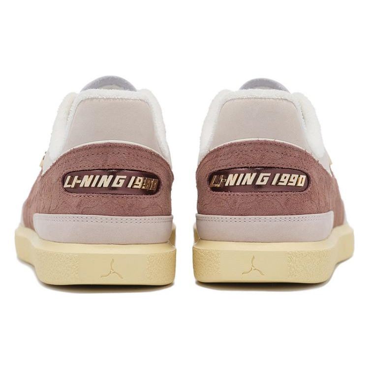 Li-Ning 1990 Cloud Dress Comfortable Versatile Wear-Resistant Low-Top Sneakers Women sneakers Light-Antique-Yellow Cinnamon-Brown ALHT088-3
