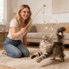 Long Wooden Handle Cats Teaser Wand With Bell - Interactive Chew-Resistant Cats Toy For Kittens & Adult Cats