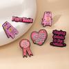 Pink Series Love Brooch Personality English Quotes Indicator Styling Personality Pin Metal Badge