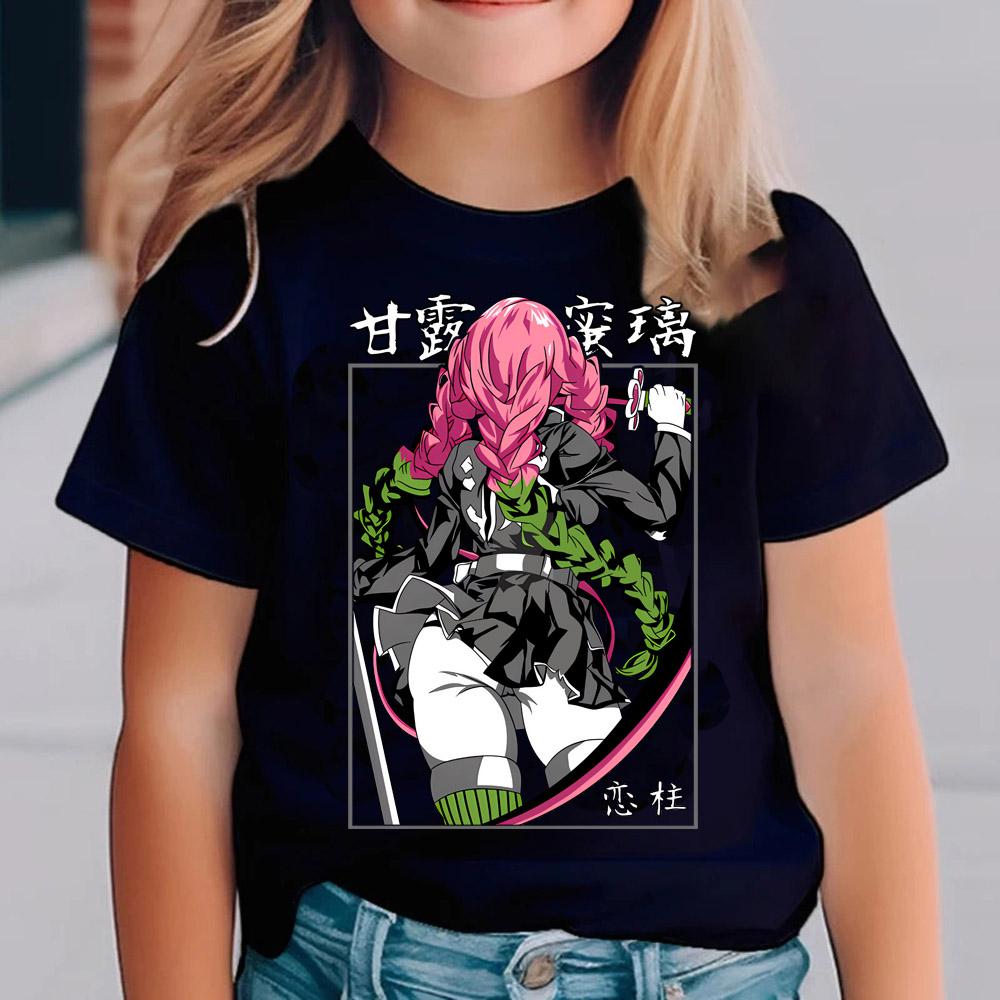 Çocuklar İçin Demon Slayer Tişörtleri Anime Çizgi Film Kısa Kollu Gömlek Erkek Kız Yazlık Kimetsu No Yaiba Üst Çocuk Kıyafetleri Hediyeler