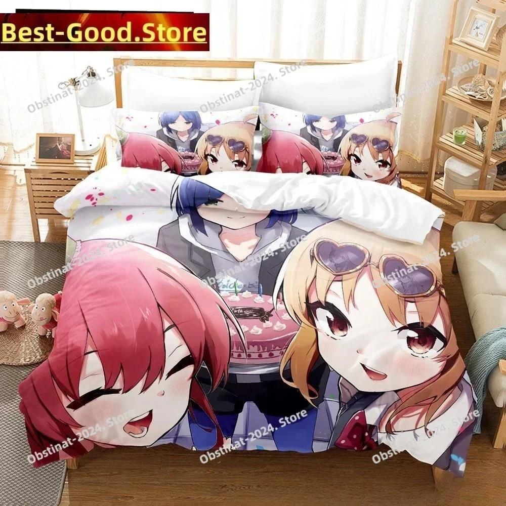 Fashion 3D Anime BOCCHI THE ROCK! Bedding Set Printed single Comforter Quilt Bed Cover Pillow Case 3 Pieces Sets Kids Adult Size