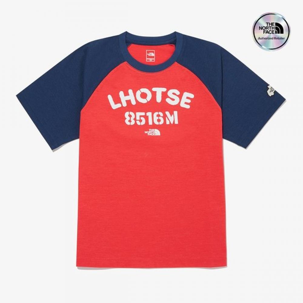 The North Face Kids Mountain Peak Short Sleeve Round Tee Nt7uq05u RED/100