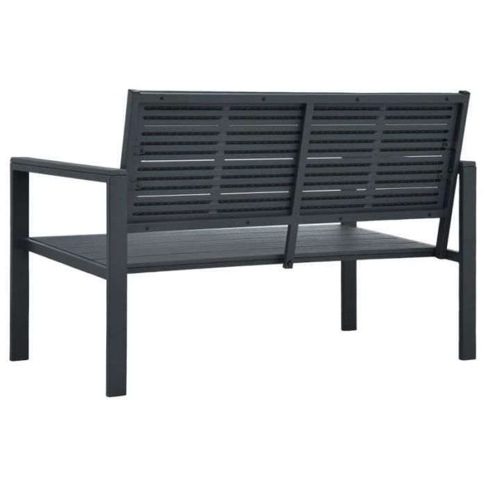 Banc de jardin - vidaXL - 120 cm - PEHD résistant - Aspect bois - 2 personnes