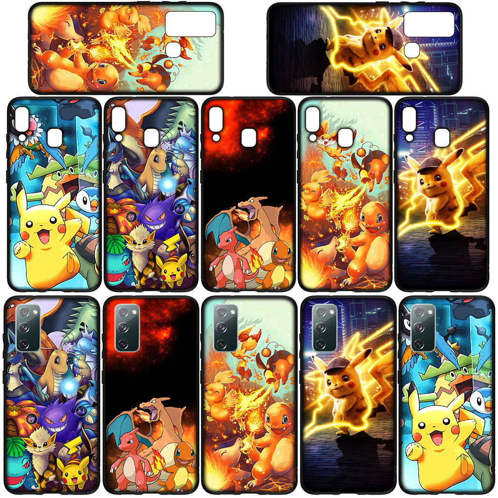 Cover for iPhone 17 16 15 Xiaomi Poco Redmi Note 14 13 12 Pro 16e Samsung Galaxy S25 S24 S23 OPPO Huawei Cartoon Charmander Pokemon Pikachu Phone Case
