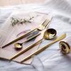 304 Mirror Gold Western Food Knife, Fork and Spoon Tableware Steak Knife and Fork Dessert Fork and Spoon Coffee Spoon Chopsticks