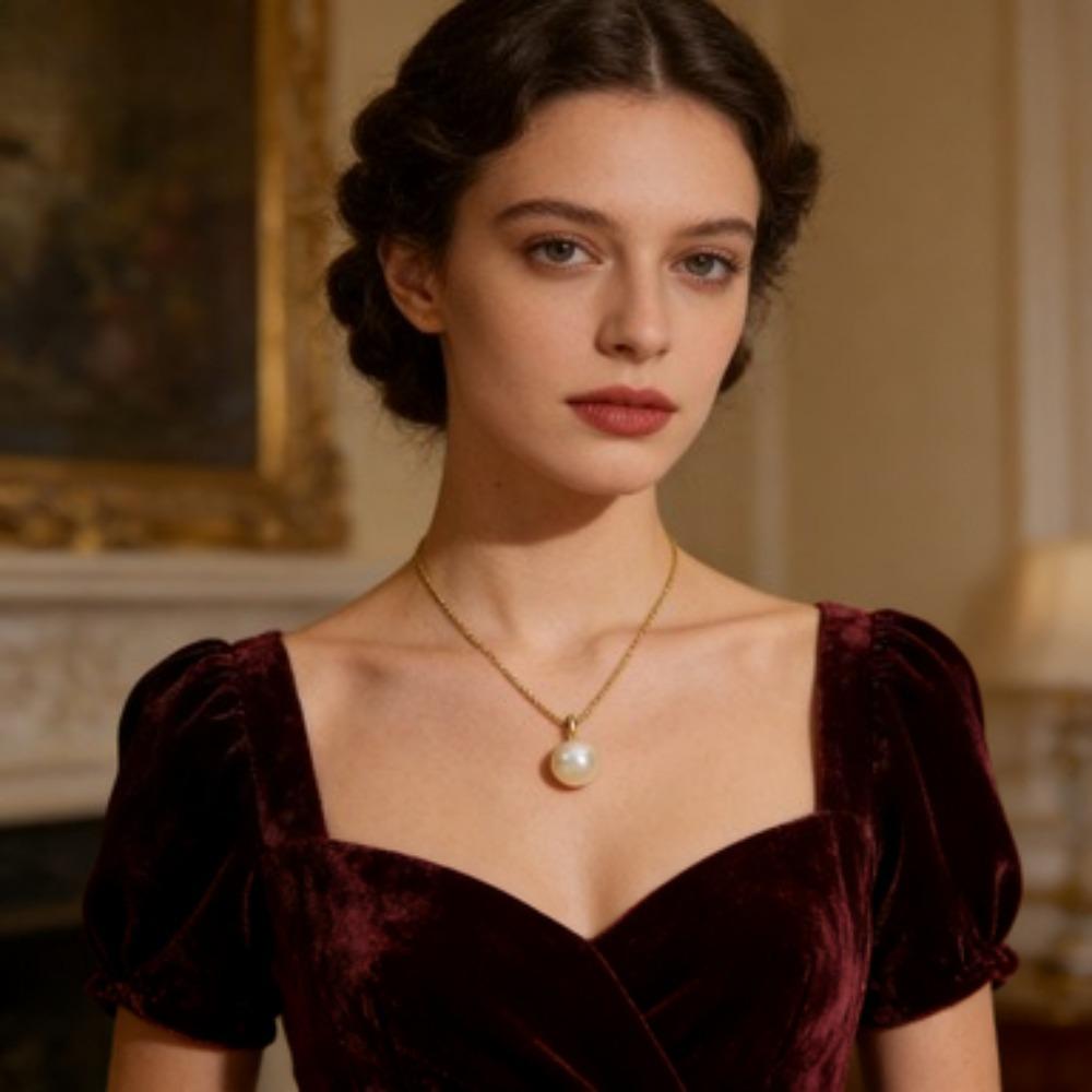 Elegant Simulated Pearl Women Pendant Necklace for Engagement Party Charming Accessories Fashion Daily Versatile Jewelry