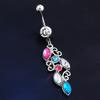 Multicolor Women Sexy Rhinestone Navel Dangle Body Piercing Belly Ring Jewelry
