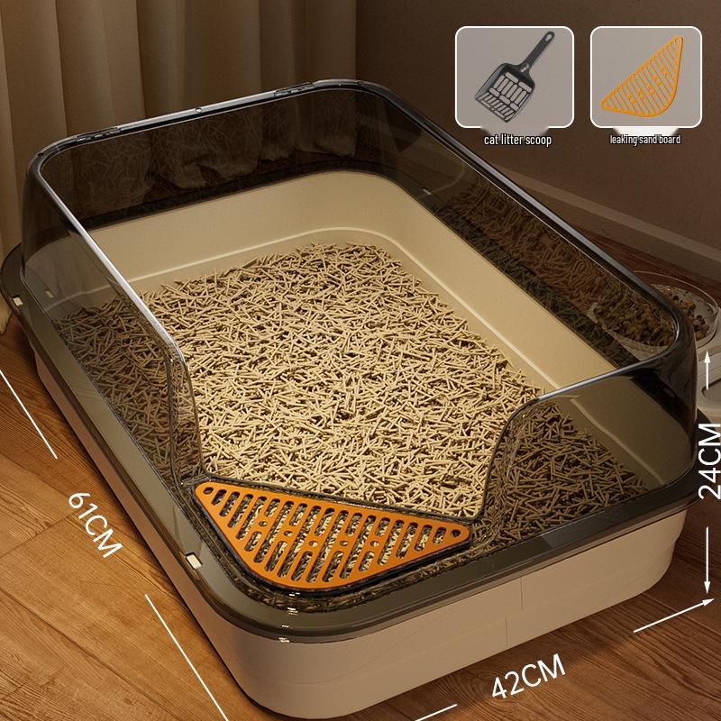 Jumbo Semi-Enclosed Anti-Tracking Cat Litter Box