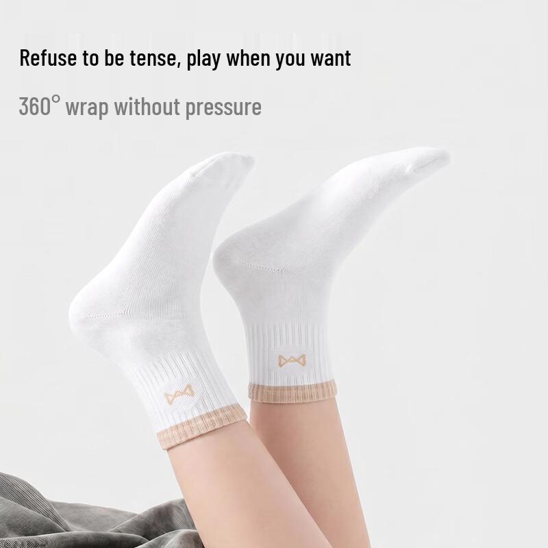 Miiow Girls' Summer Pure Cotton Mid-Calf Antibacterial Socks