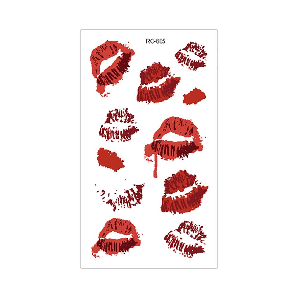 Vodotěsné Halloweenské dočasné tetovací nálepky: Realistické jizvy po krvi a noži pro hororový make-up.