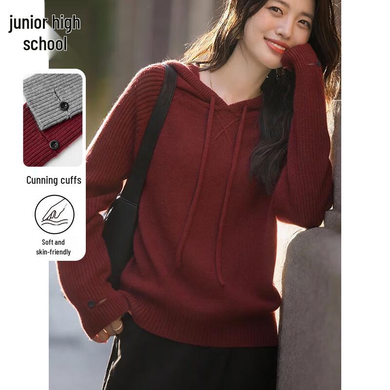Chushen Women s Hooded Knit Sweater M