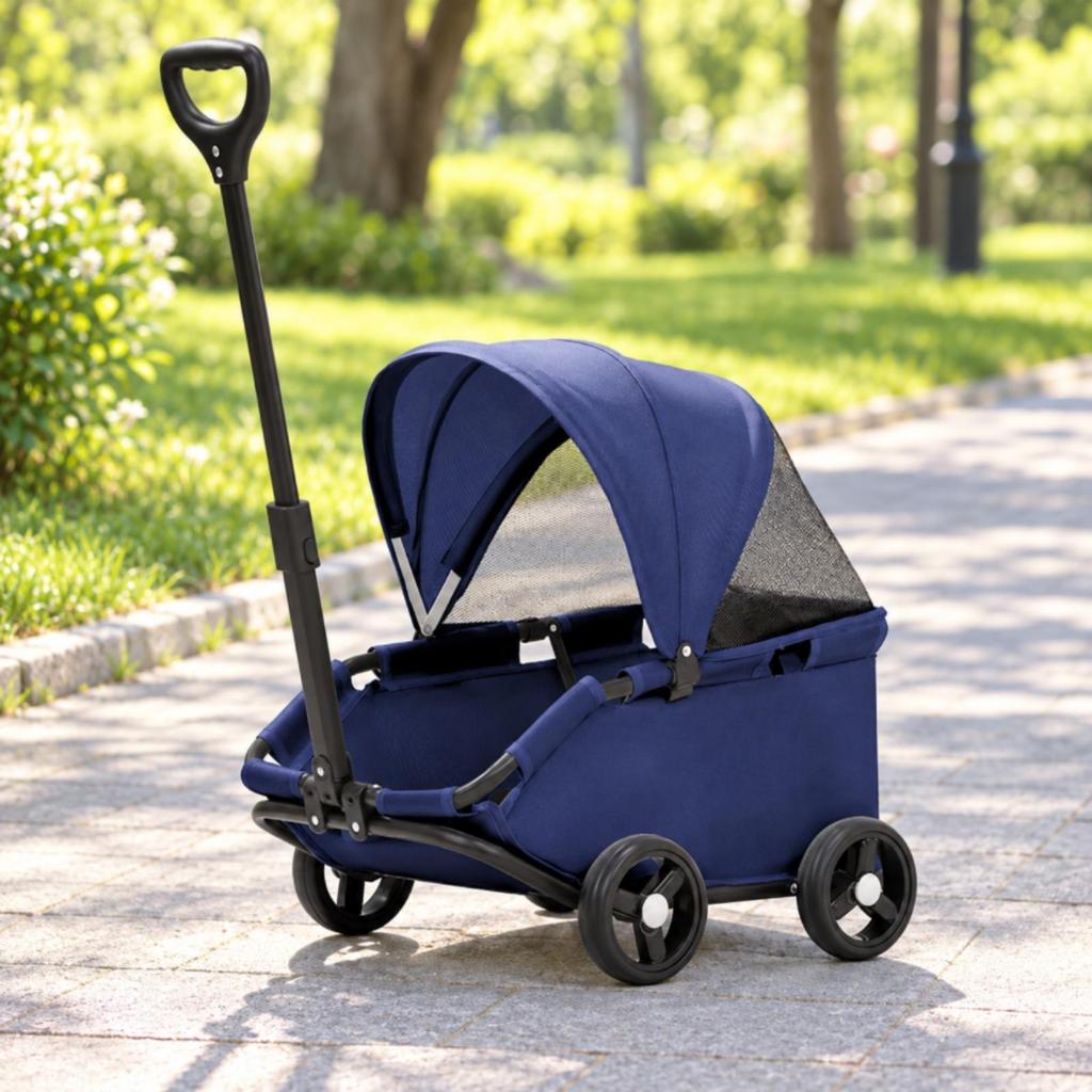 Small Pet Prams Spacious Foldable Ventilated for Outdoor Walks, Shopping Trips, Errands