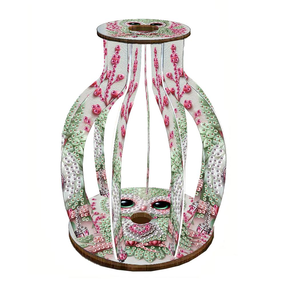 Diamond Art Kits Decorative Vase Wooden 3D Crystal Mosaic Craft Tabletop Decoration Diamond Painting Kit for Adults
