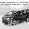 1:24 Vellfire Alphard Alloy MPV Model Toy Car Metal Diecast Doors Opened Sound Light Business Cars Models Kids Hobby Ornaments