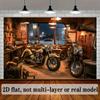 One-piece 2D tablet banner designed for a vintage garage studio theme for photo backdrop decoration wsj