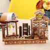 Cabin Windmill Sailboat Rotating Music Box Creative Wooden Pen Holder Student Birthday Gift