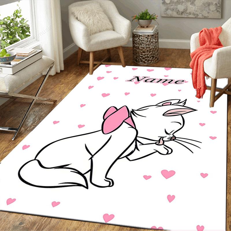 Custom 1Pc Pink Hearts Cats Rug Office Carpet Indoor Outdoor Entrance Doormat Nonslip Soft And Comfortable Living Room D916119