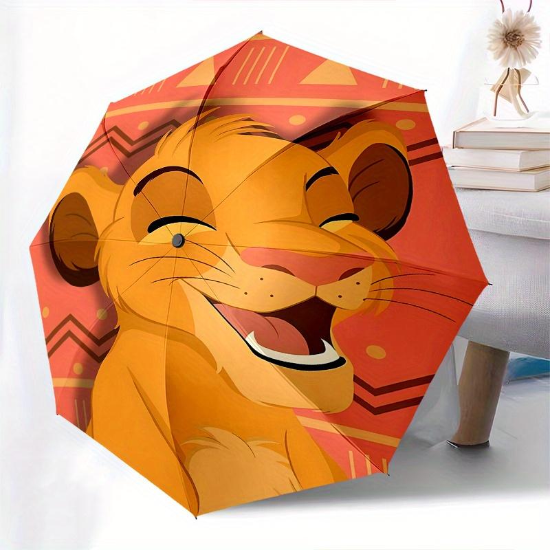 1 Auto Open Lion King, Simba Themed Colorful 8-rib Portable Umbrella for Men and Women, A Compact Commuting Companion Suitable for Daily Dri