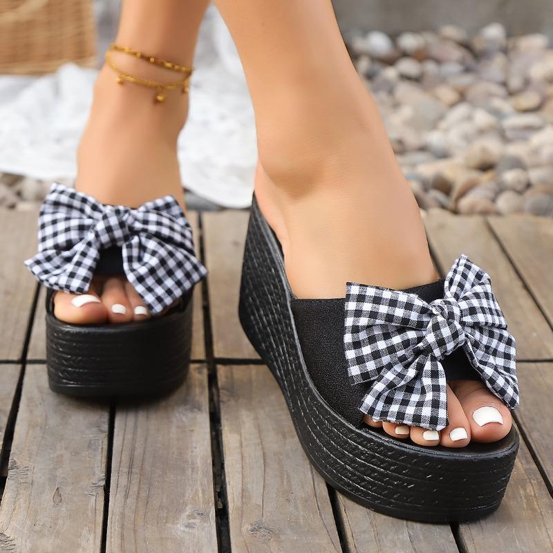Fashion 2025 Hot Sale Ladies Shoes Open Toe Women's Slippers New Summer Outdoor Casual Plus Size Butterfly-knot Platform Sandals Zapatos