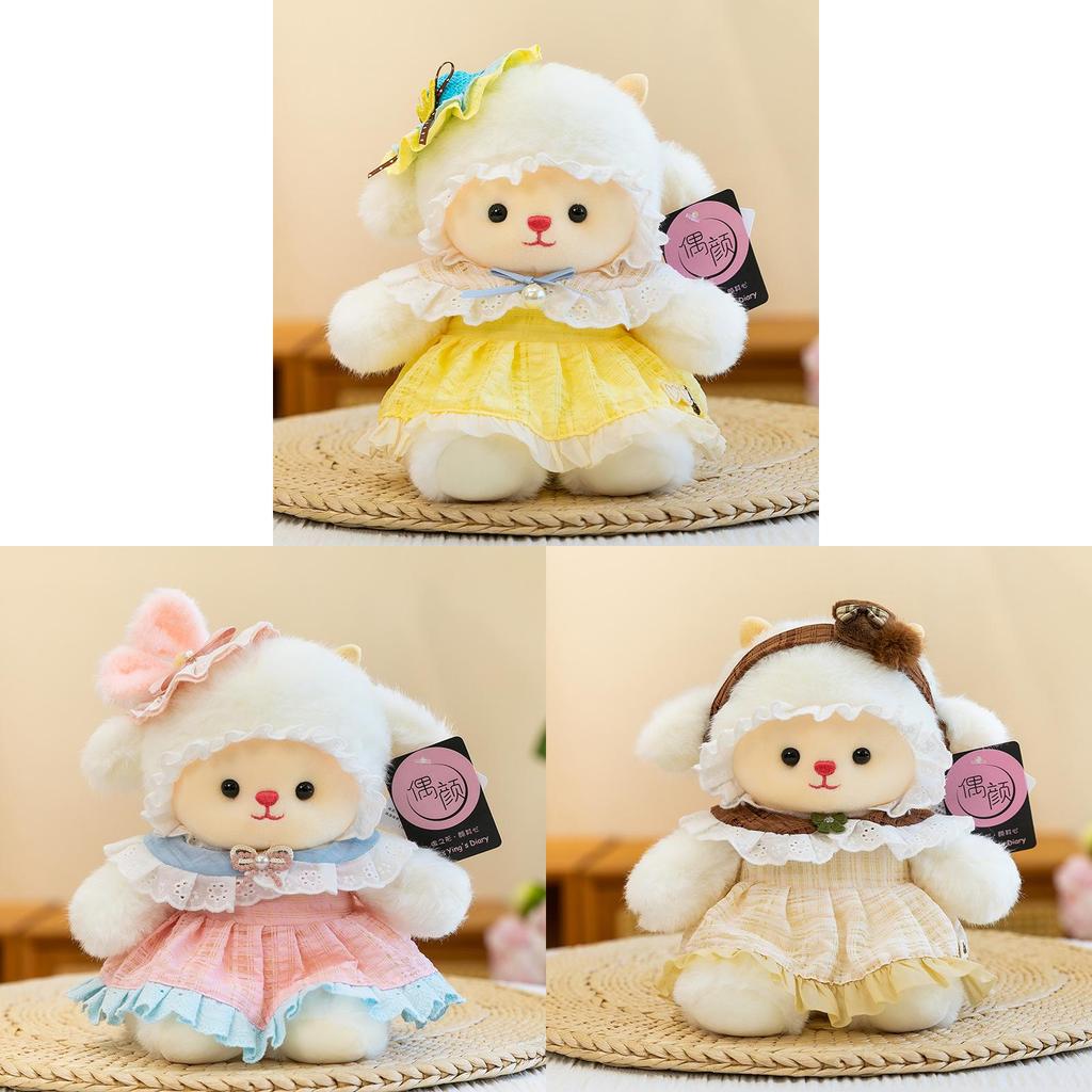 Sheep Plush Toy With Lolita Dress Soft Stuffed Animal For Girls Gift And Collectible