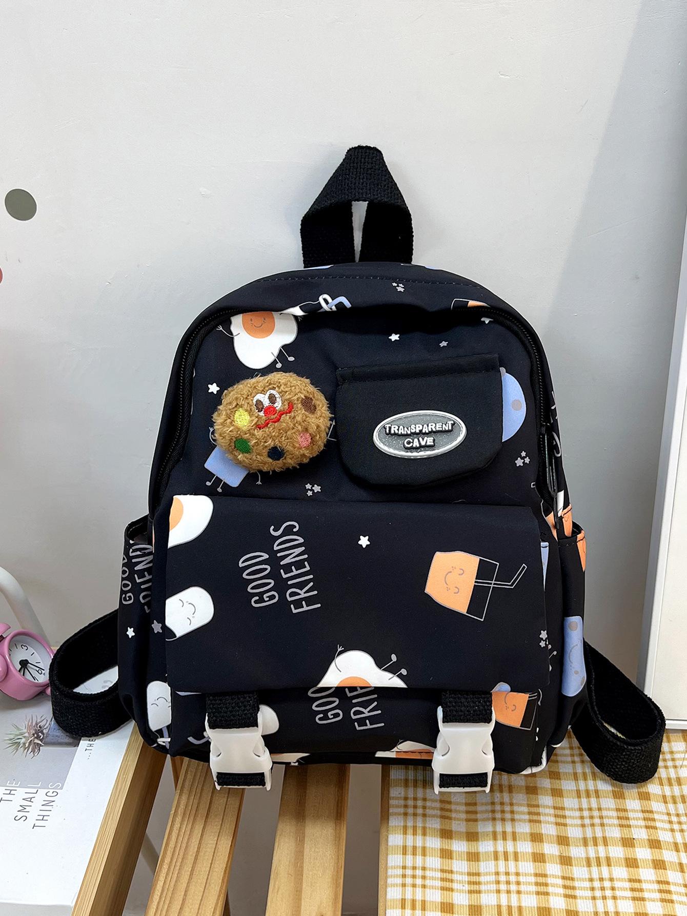 

Детская сумка мультяшный милый рюкзак для девочек для прогулок ультралегкий детский рюкзак для детского сада школьный рюкзак для мальчиков чёрный