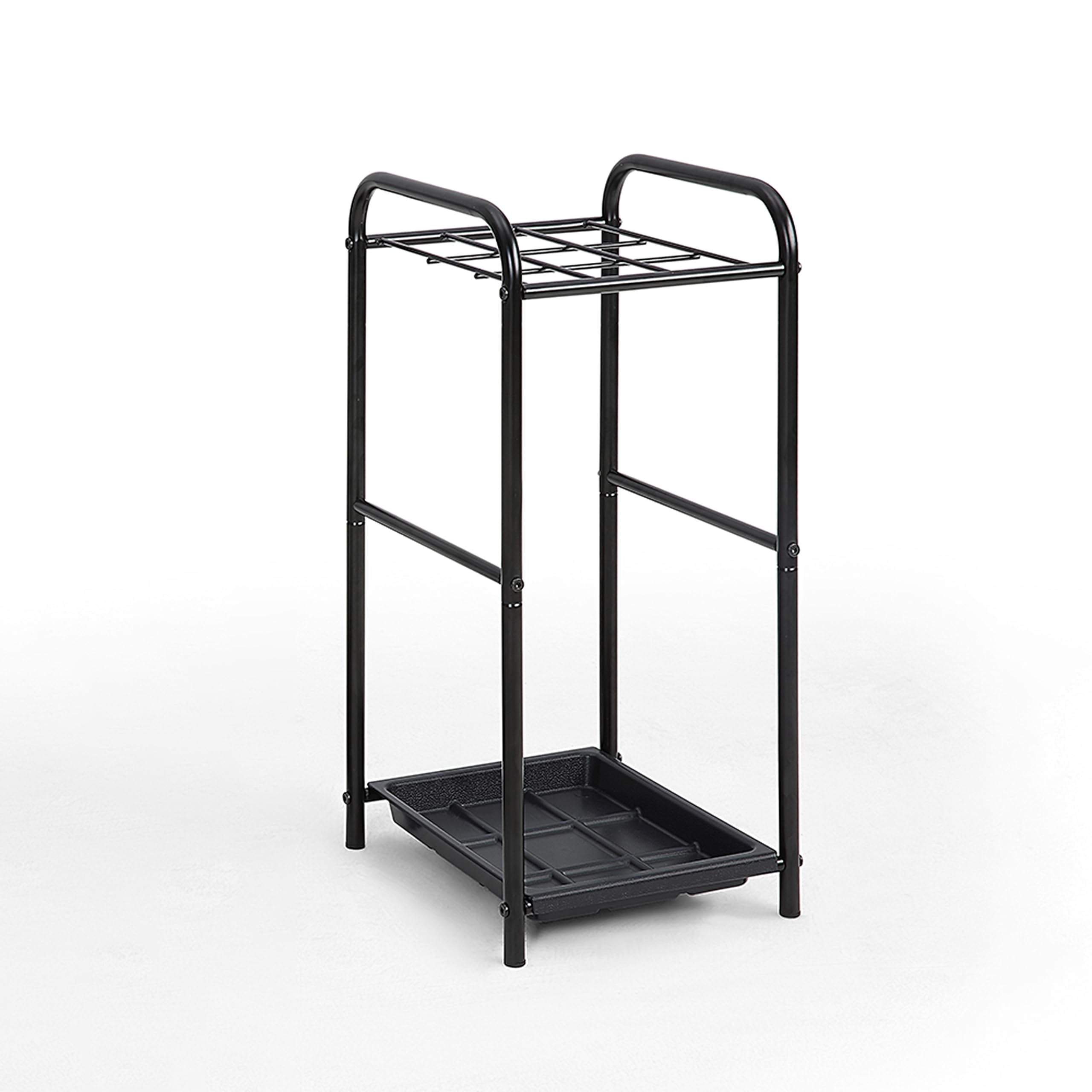 

Sunny Point Umbrella Stand, Slim Design, Removable Water Tray, Steel Construction, Stylish, Commercial Use, Large Capacity, Stable, Black (Holds 9 Umb