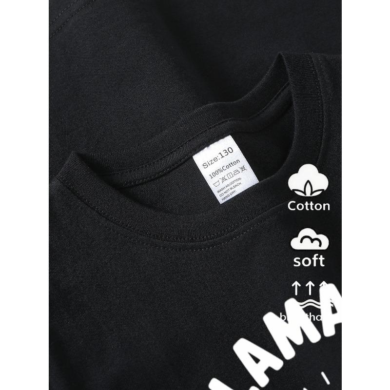 European Sizes Boys T Shirt Casual Short Sleeve T-Shirt with Llama Meditation Yoga Pose Art Graphic Print-- Fun Summer Design