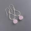 Rose Chalcedony Gemstone 925 Sterling Silver Jewelry Handmade Earrings 1.90" EE-19-17