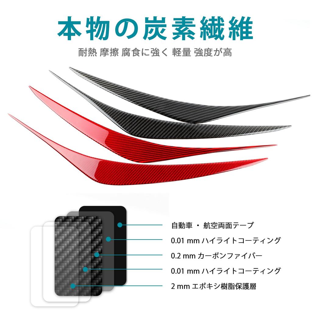 AIRSPEED Carbon Fiber Light Eyebrow Cover Trim Garnish for Subaru Crosstrek Impreza Custom Exterior Stylish Easy Black (GU Series) 2024-2025,