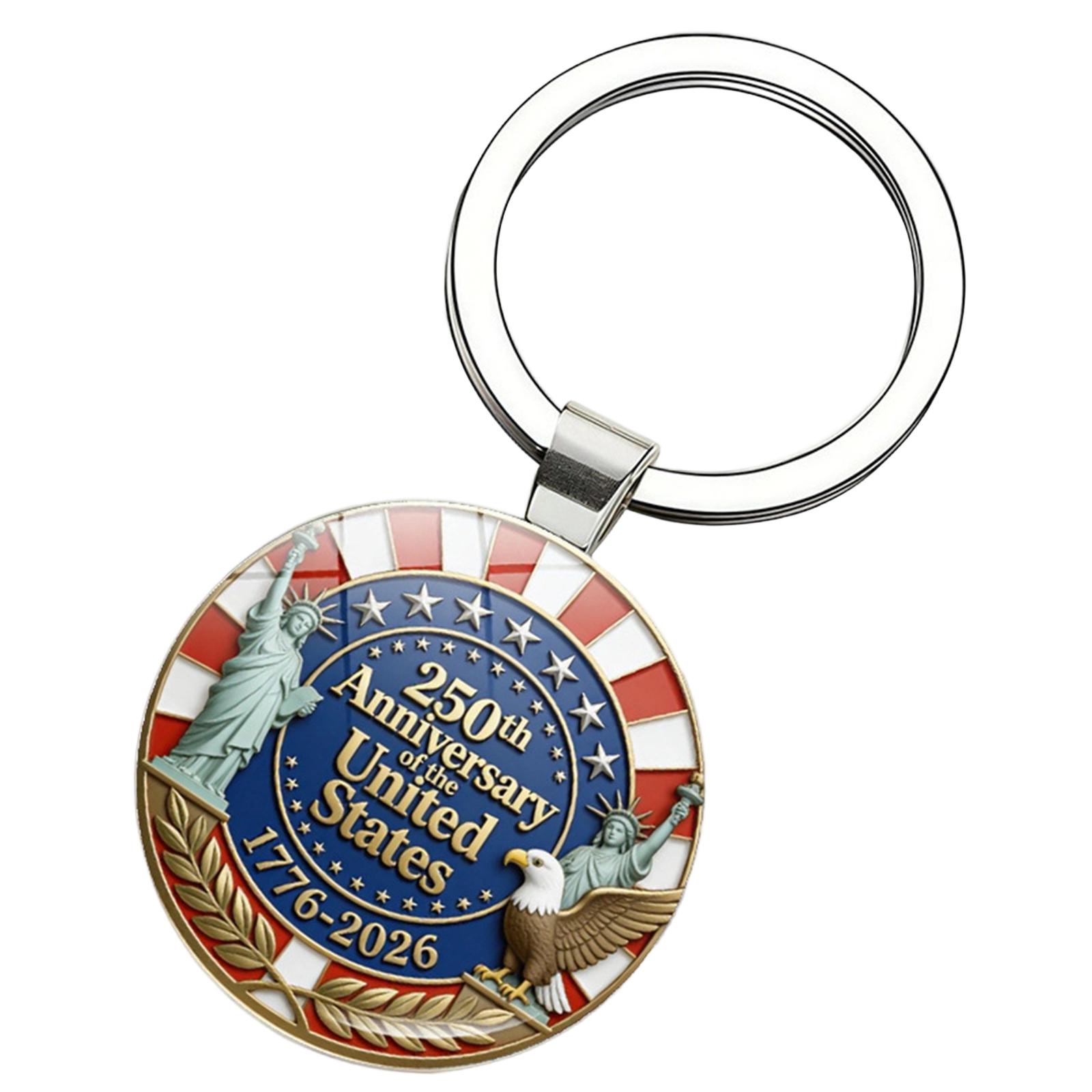 

250th Anniversary Pendant Memorial Keychain From The United States One Size