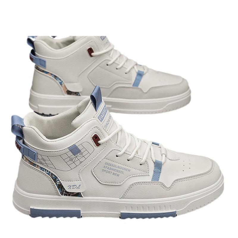 Spring men's shoes new breathable high-top shoes male students versatile platform sports and leisure board shoes