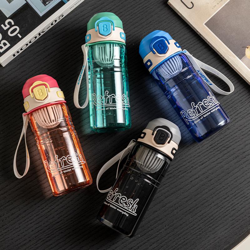 Water bottle trendy sports large-capacity direct drinking water cup boys and girls creative with tea compartment portable sports bouncing cup