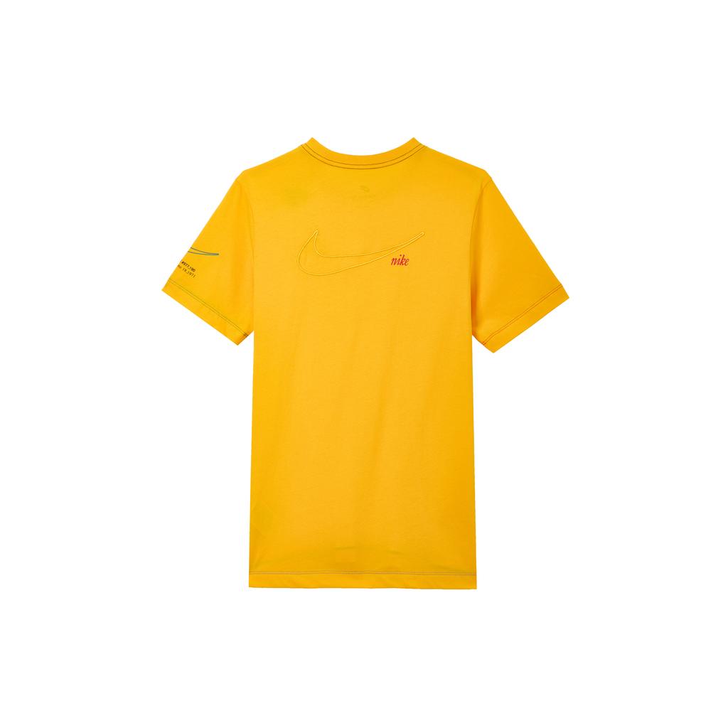 Nike T Shirts Men's Gold Crew Neck Moderate Straight Fit DJ1394-739