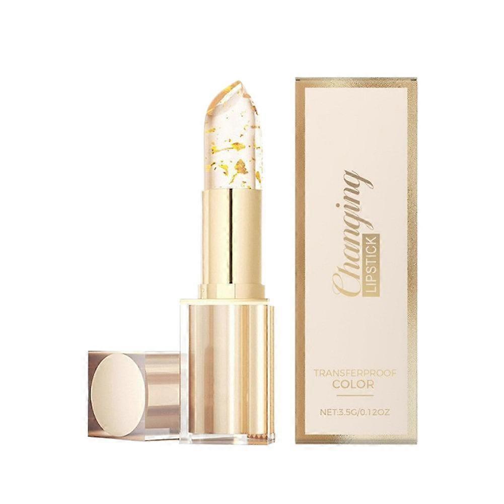 Temperature Changing Lipstick With Gold Glitter Hydrating Long Lasting Color Adjusts To Your Body Heat