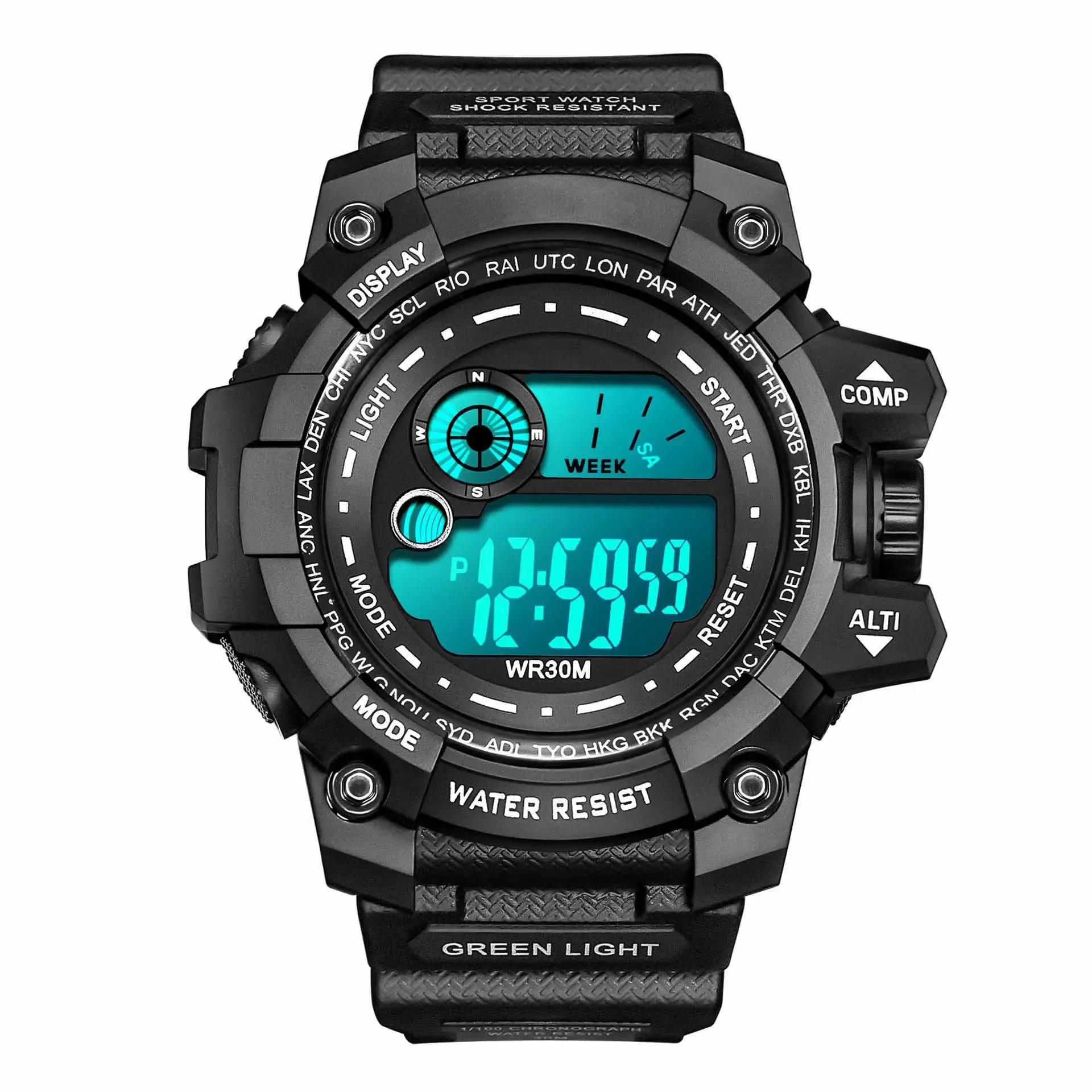

Men s Sport Watch Stopwatch Count Down Multifuction Men Digital Watches Waterproof Outdoor Military Clock Gift Watch чорний