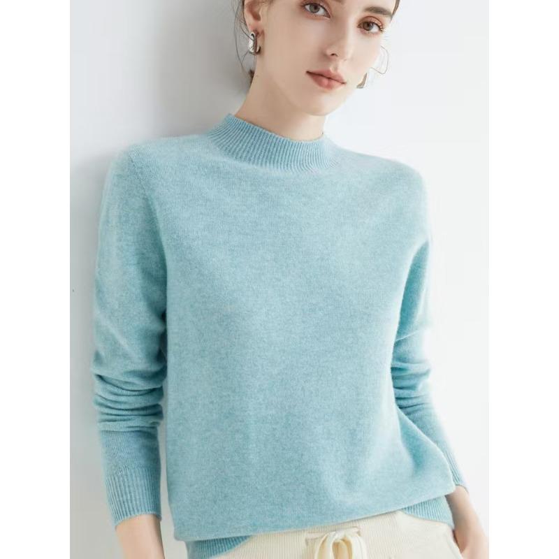 Women S Seamless Half Turtleneck 100 Wool Long Sleeve Knit Base Layer Sweater
