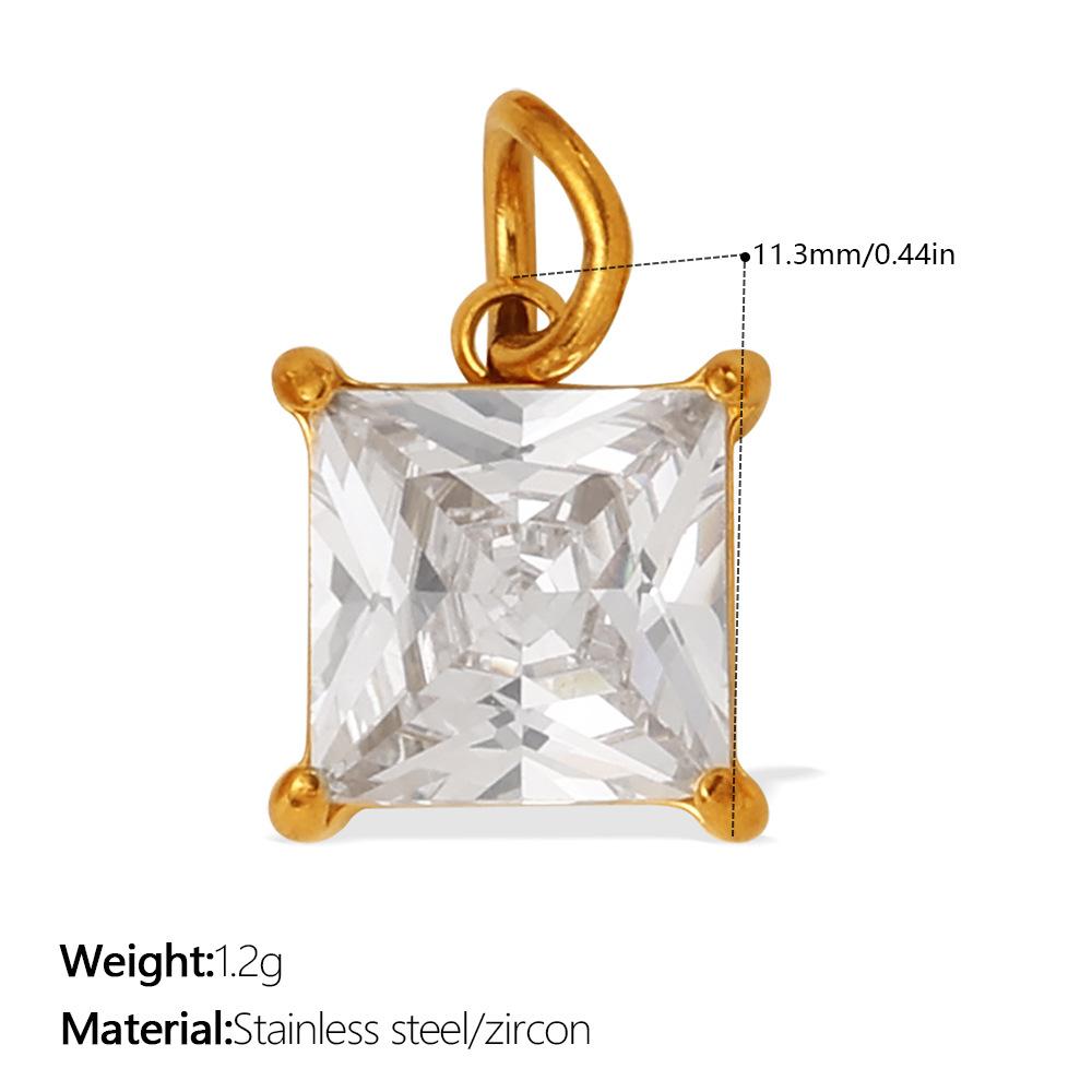 Yori 2Pcs Stainless Steel Gold PVD Plated Cubic Zirconia Pendant for DIY Necklace Bracelet Earring Jewelry Making Accessories