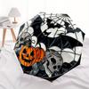 Halloween Stained Glass Window Decoration with Bats, Skulls, and Pumpkins Umbrella, Christmas Gift Y114